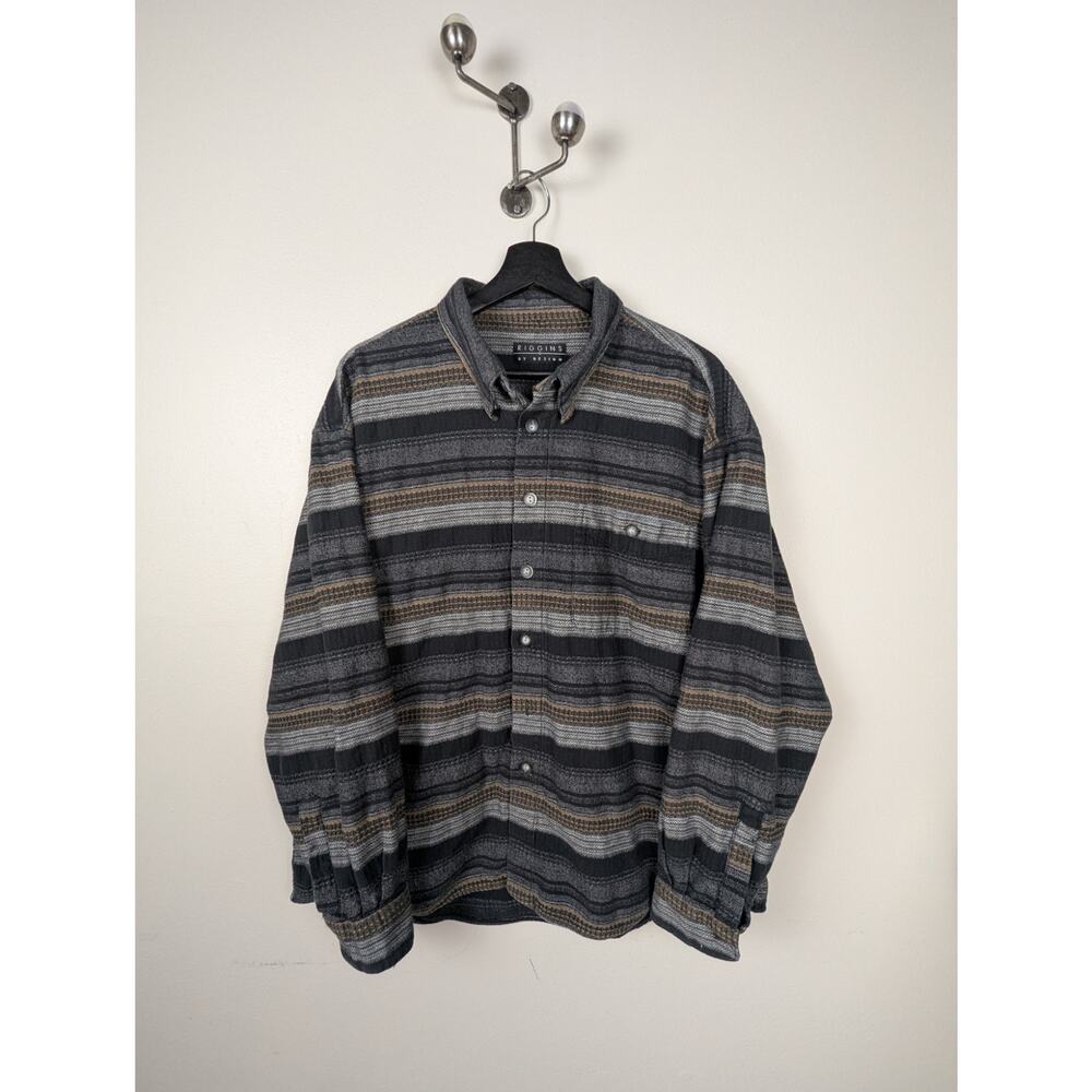 Riggins By Design Men's Striped Fashion Shirt XL 100% cotton